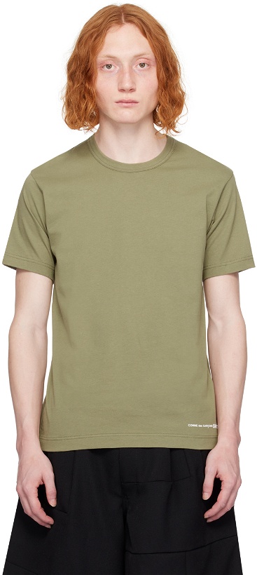 Photo: Comme des Garçons Shirt Khaki Printed T-Shirt