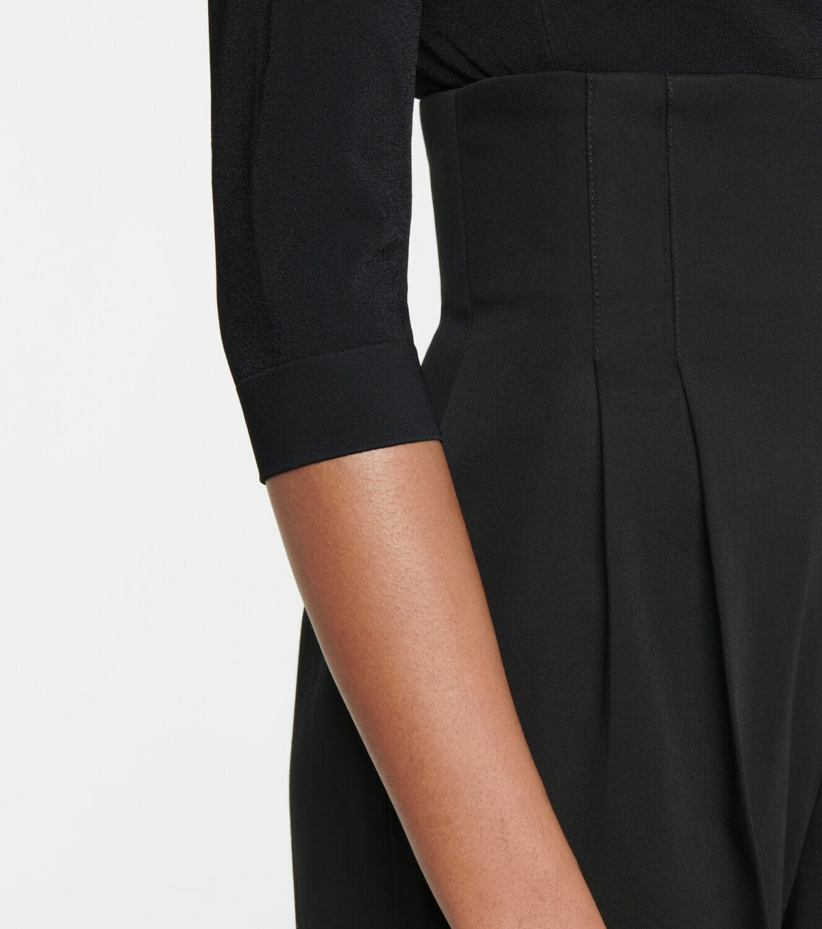 Black Zipped gabardine leggings, ALAÏA