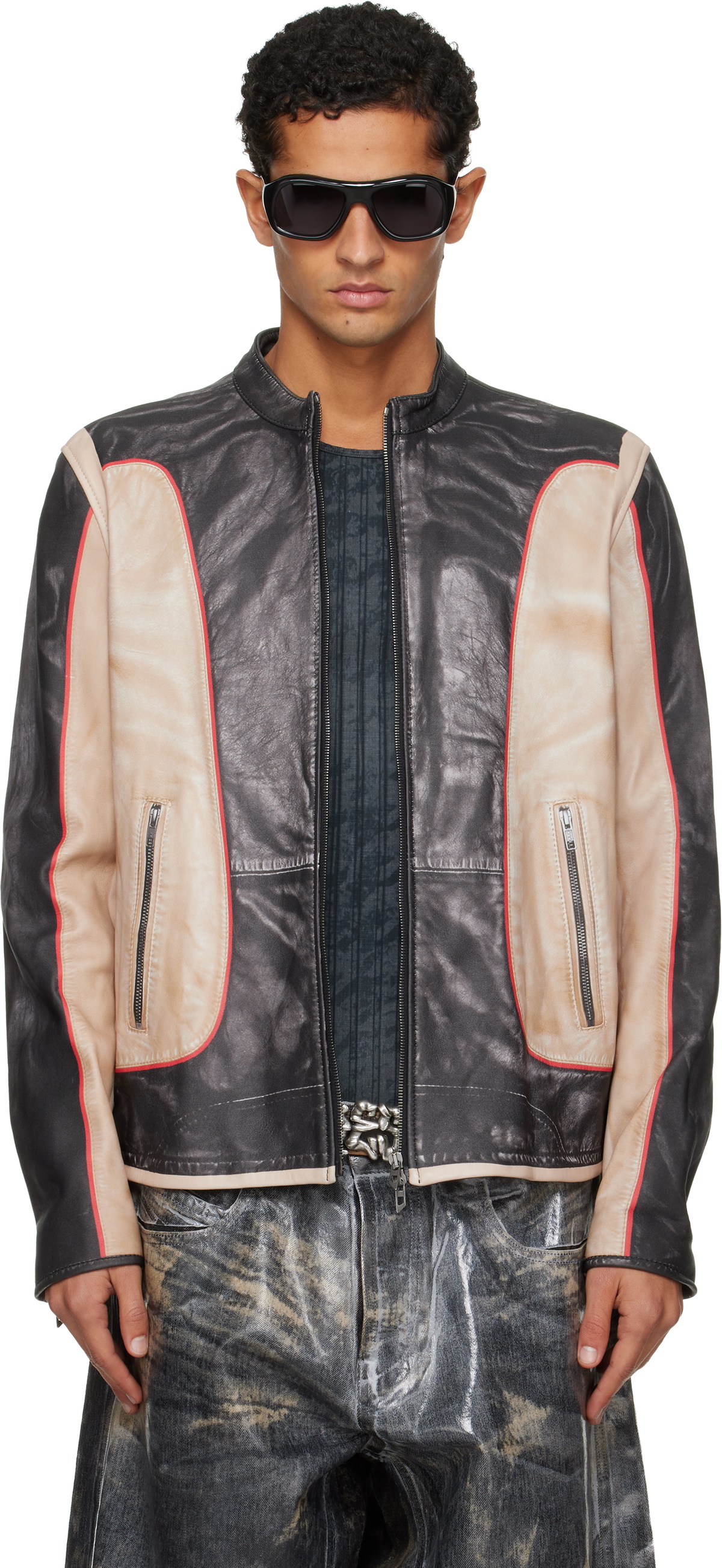 Diesel Black Leather D4D-2 Jacket Diesel