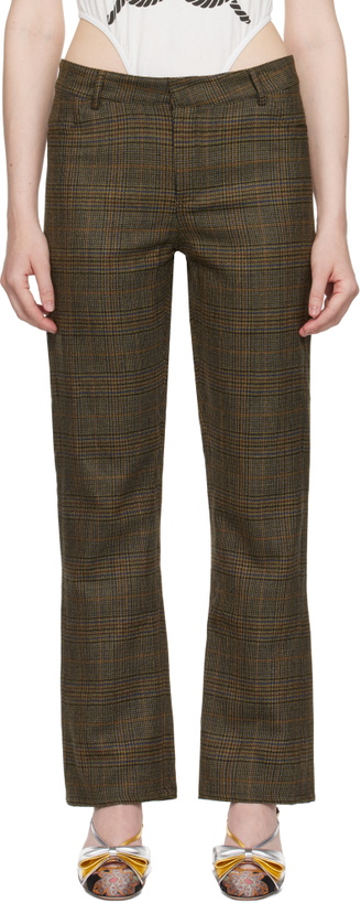 Photo: LAURA ANDRASCHKO Brown 'So 2010' Tweed Skinny Trousers