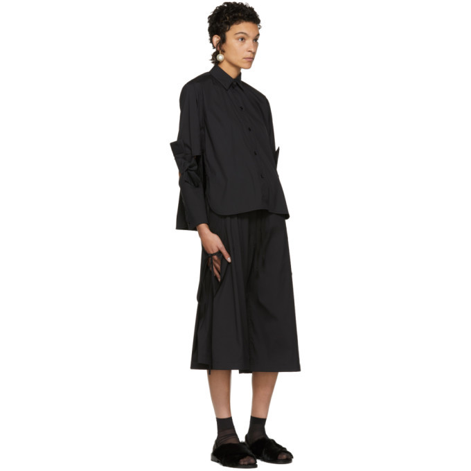 Roberts | Wood Black Wide-Leg Side Tie Trousers