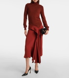Victoria Beckham Tie-detail wool midi dress