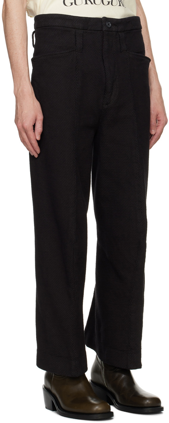 KOZABURO Black 3D Shaped Trousers