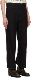 KOZABURO Black 3D Shaped Trousers