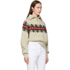 Isabel Marant White Curtis Graphic Knit Zip-Up Sweater