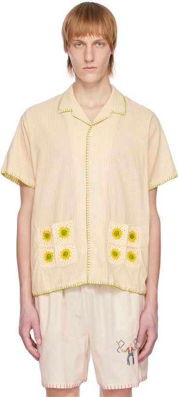 Photo: HARAGO Yellow Granny Square Shirt