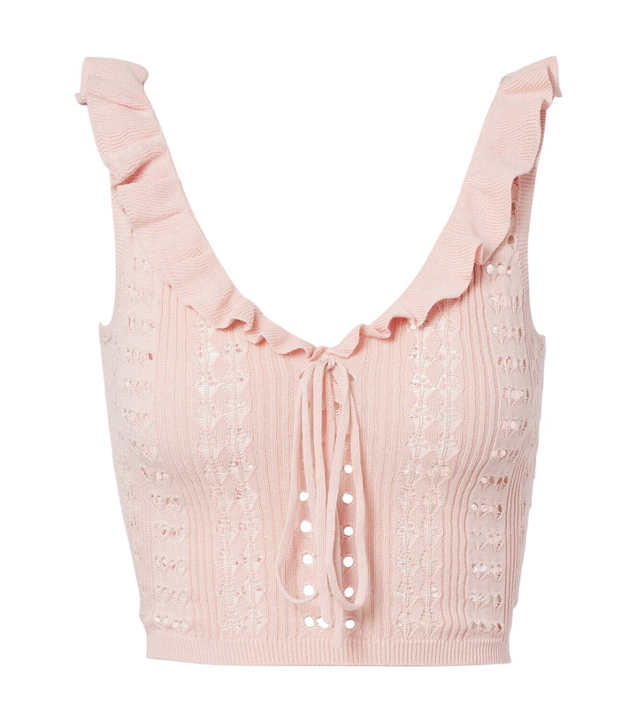 Photo: Aya Muse Ruffled pointelle crop top