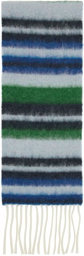 Marni Blue & Green Striped Scarf