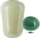 Helle Mardahl Green & Off-White Bon Bon Medi Vase