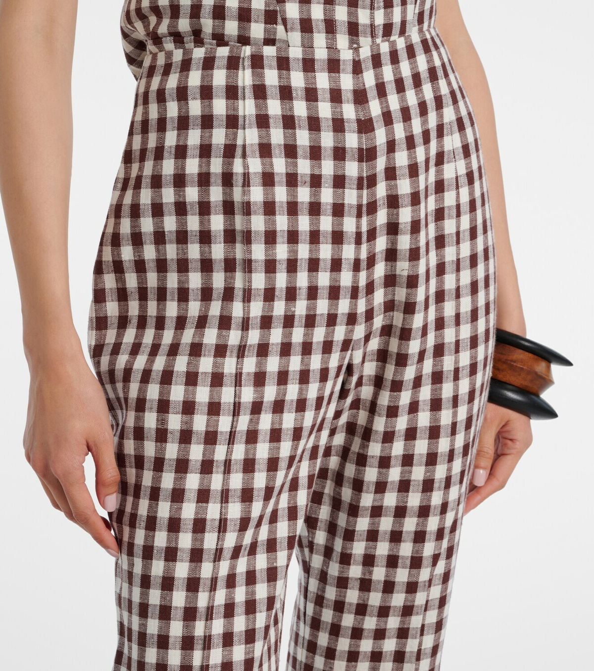 Posse Sadie gingham linen capri pants