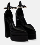 Versace - Aevitas Pointy satin platform pumps