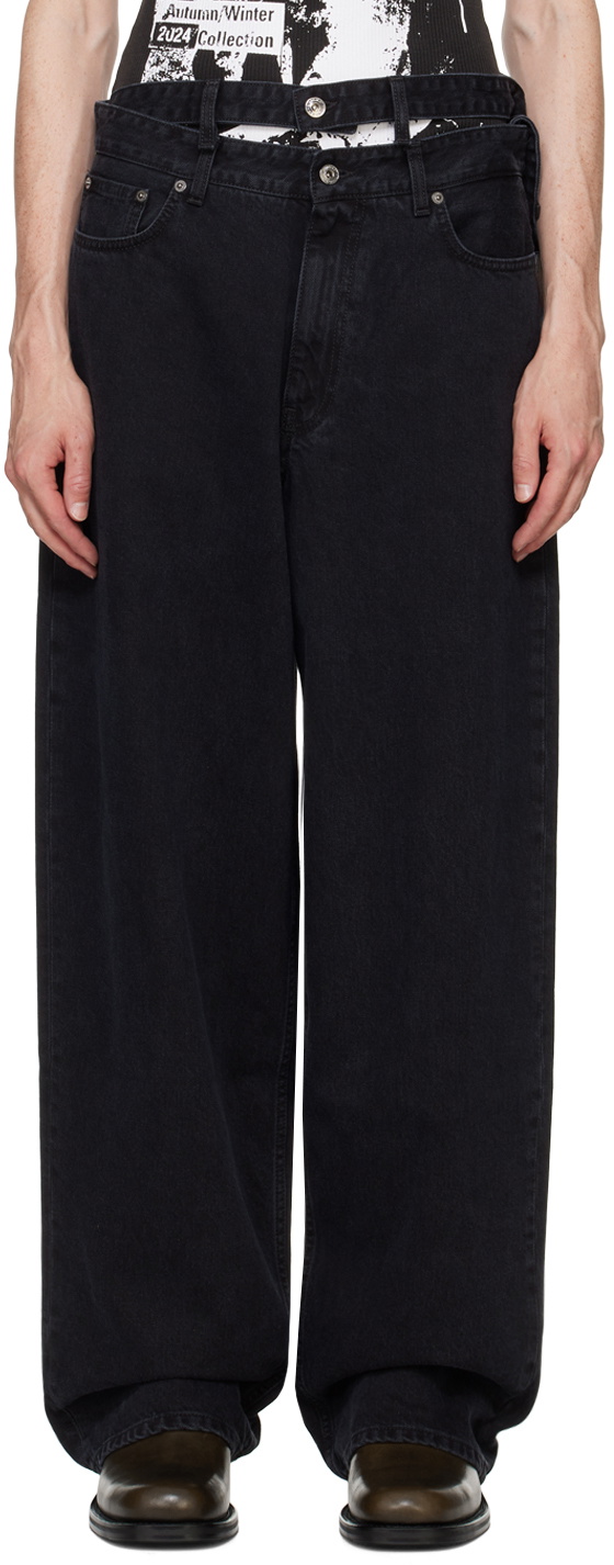 Y/Project Black Multi Waistband Jeans Y/Project