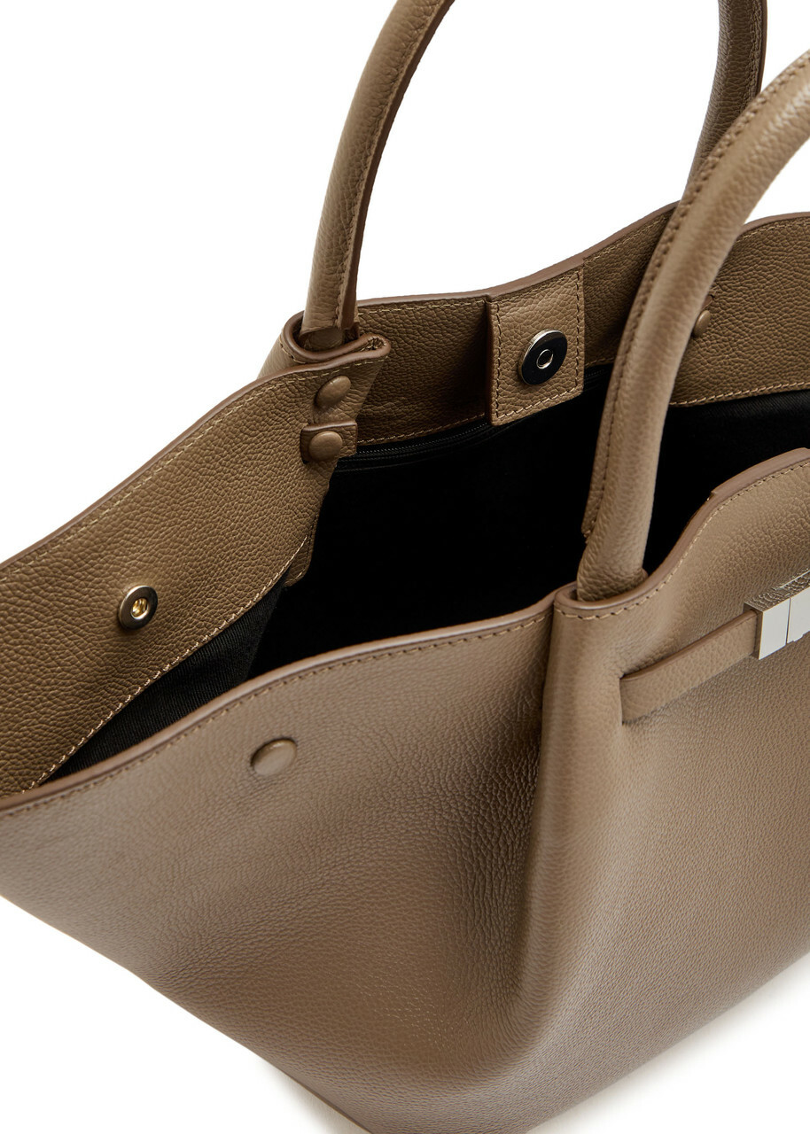 Demellier The New York Midi Grained Leather Tote - Taupe - One Size
