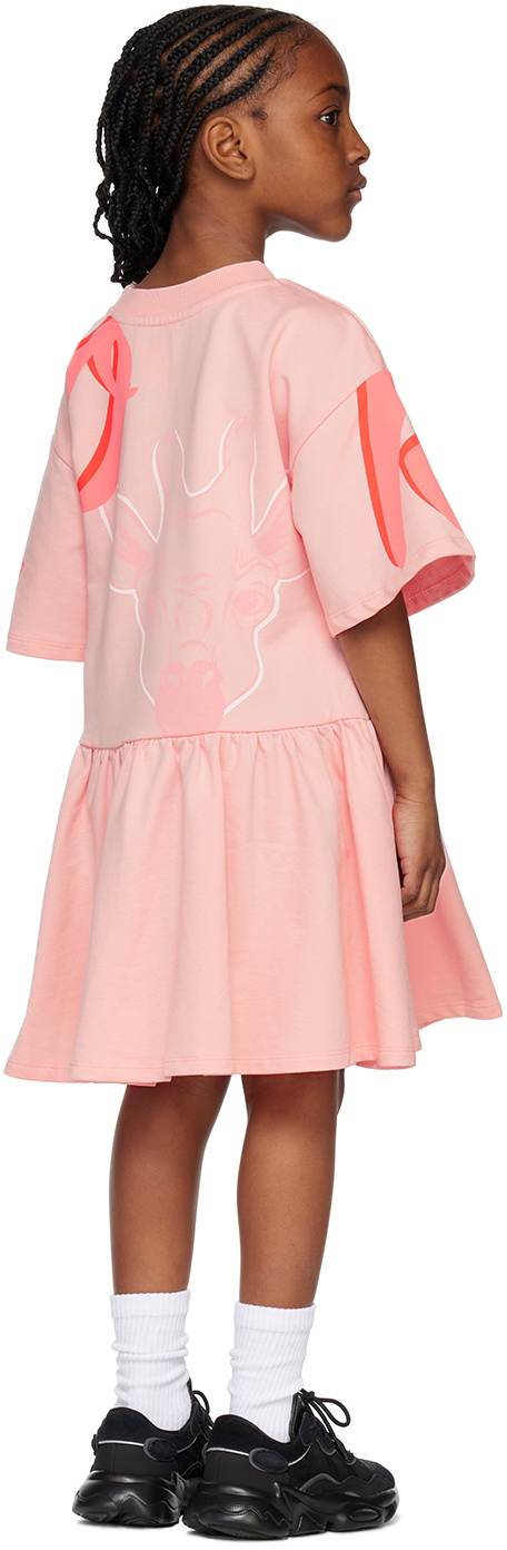 Kenzo Kids Pink Kenzo Paris Printed Dress Kenzo