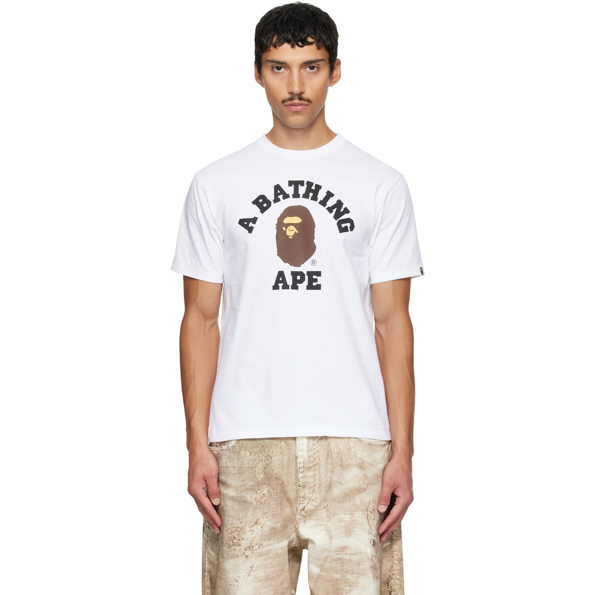 BAPE White College T-shirt