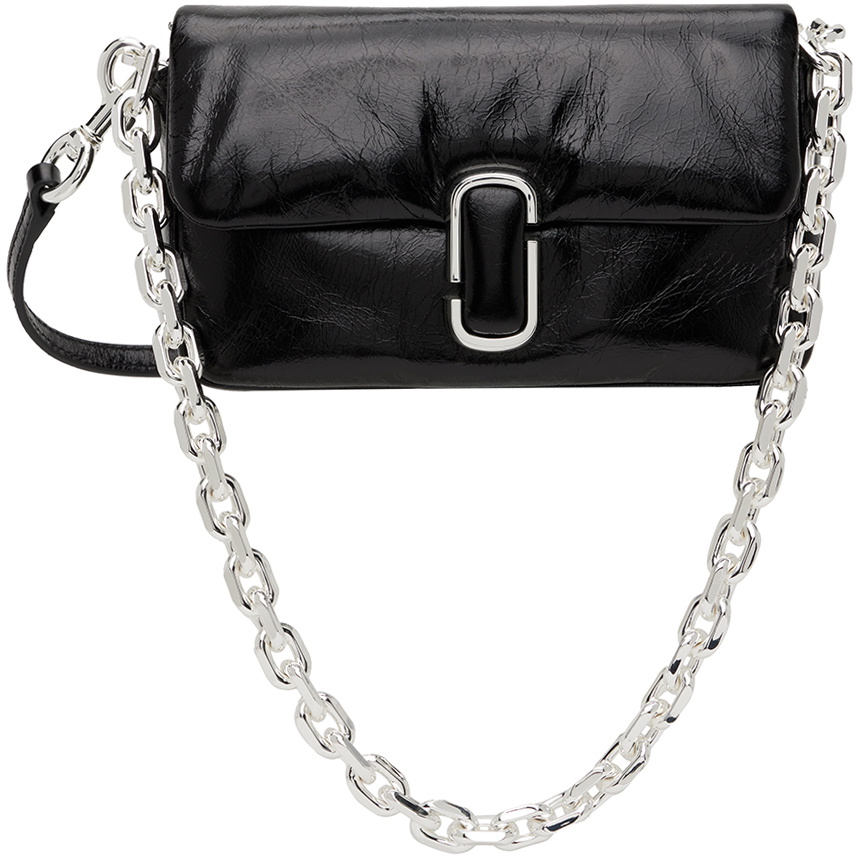 The Marc Jacobs The Mini Cushion Leather Shoulder Bag In Black
