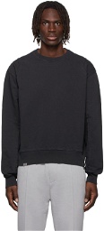 C2H4 Black Luminous Distressed Sweatshirt