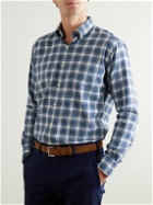 Peter Millar - Seymour Button-Down Collar Checked Cotton-Twill Shirt - Blue
