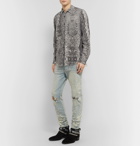 AMIRI - Distressed Leopard-Print Cotton-Flannel Shirt - Animal print