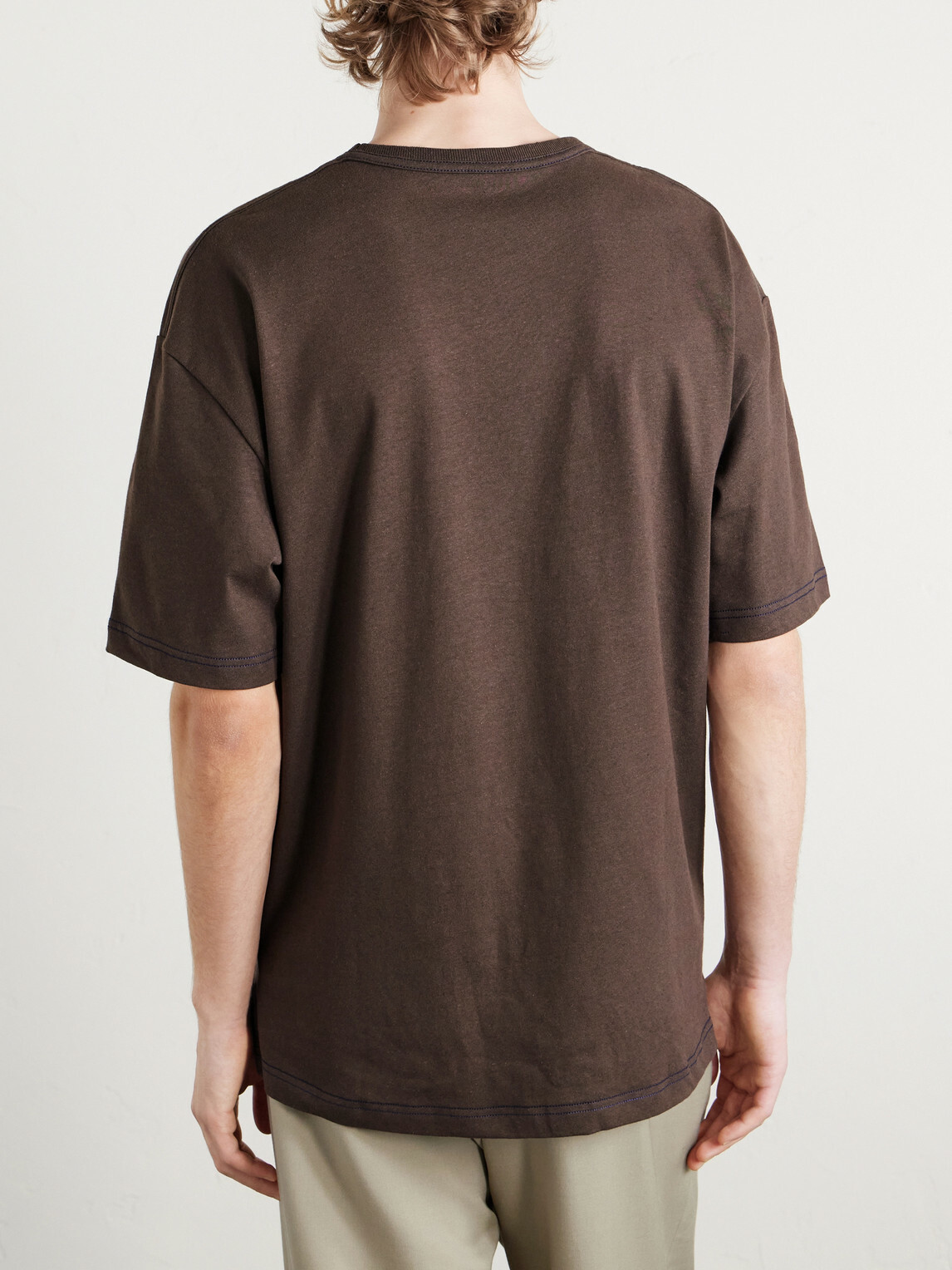 LEMAIRE - Cotton and Linen-Blend Jersey T-Shirt - Brown