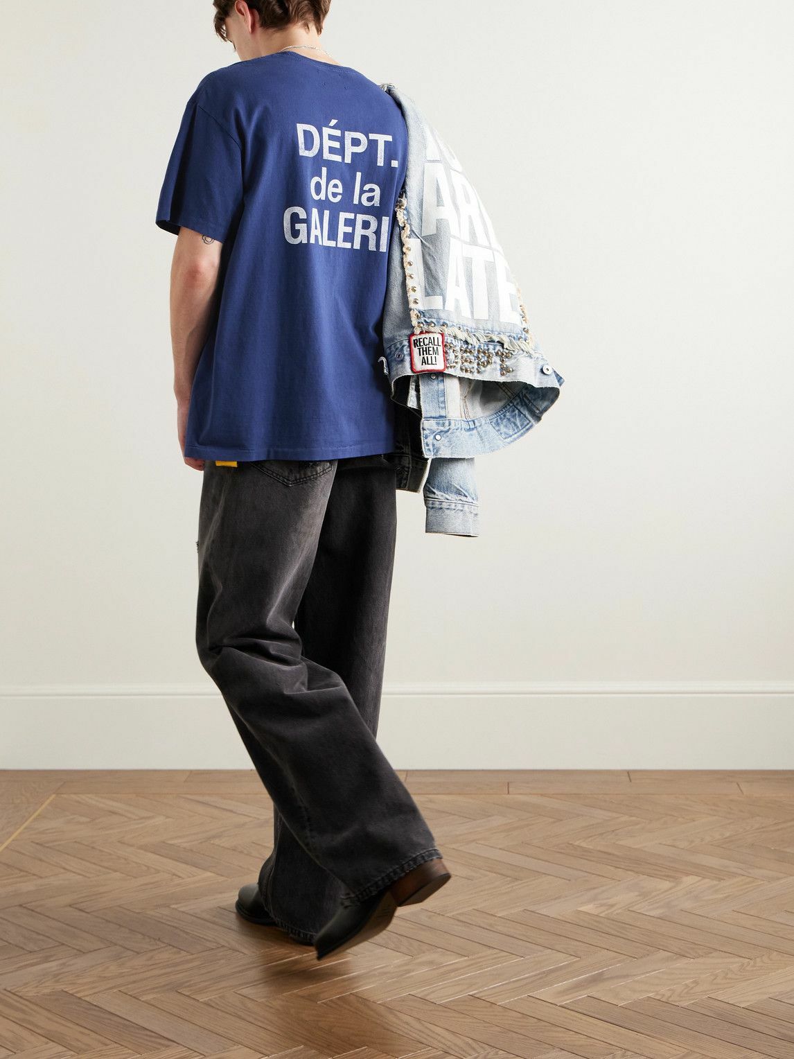 Gallery Dept. - French Logo-Print Cotton-Jersey T-Shirt - Blue