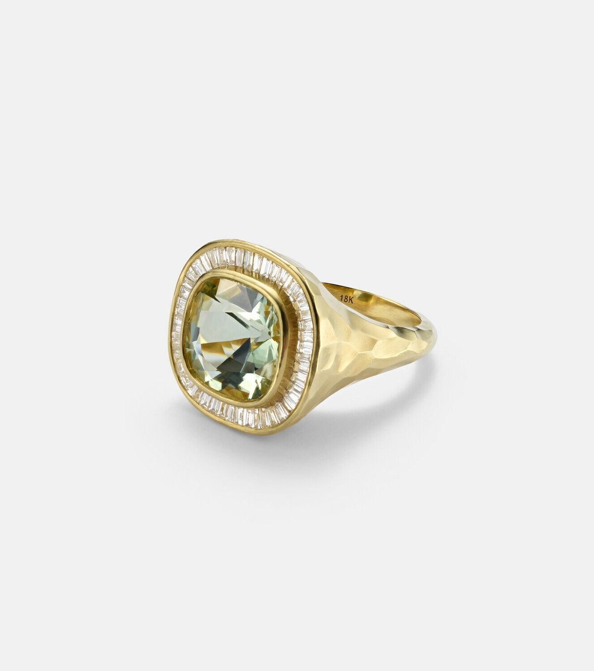 Octavia Elizabeth Chroma 18kt gold ring with beryl and diamonds