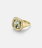 Octavia Elizabeth Chroma 18kt gold ring with beryl and diamonds