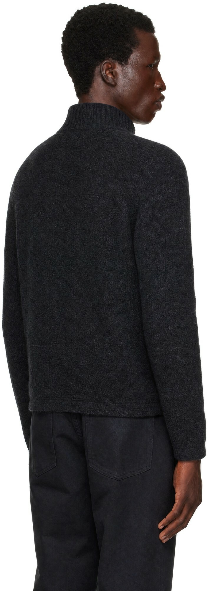 Palmes Gray Knitted Zip Sweater