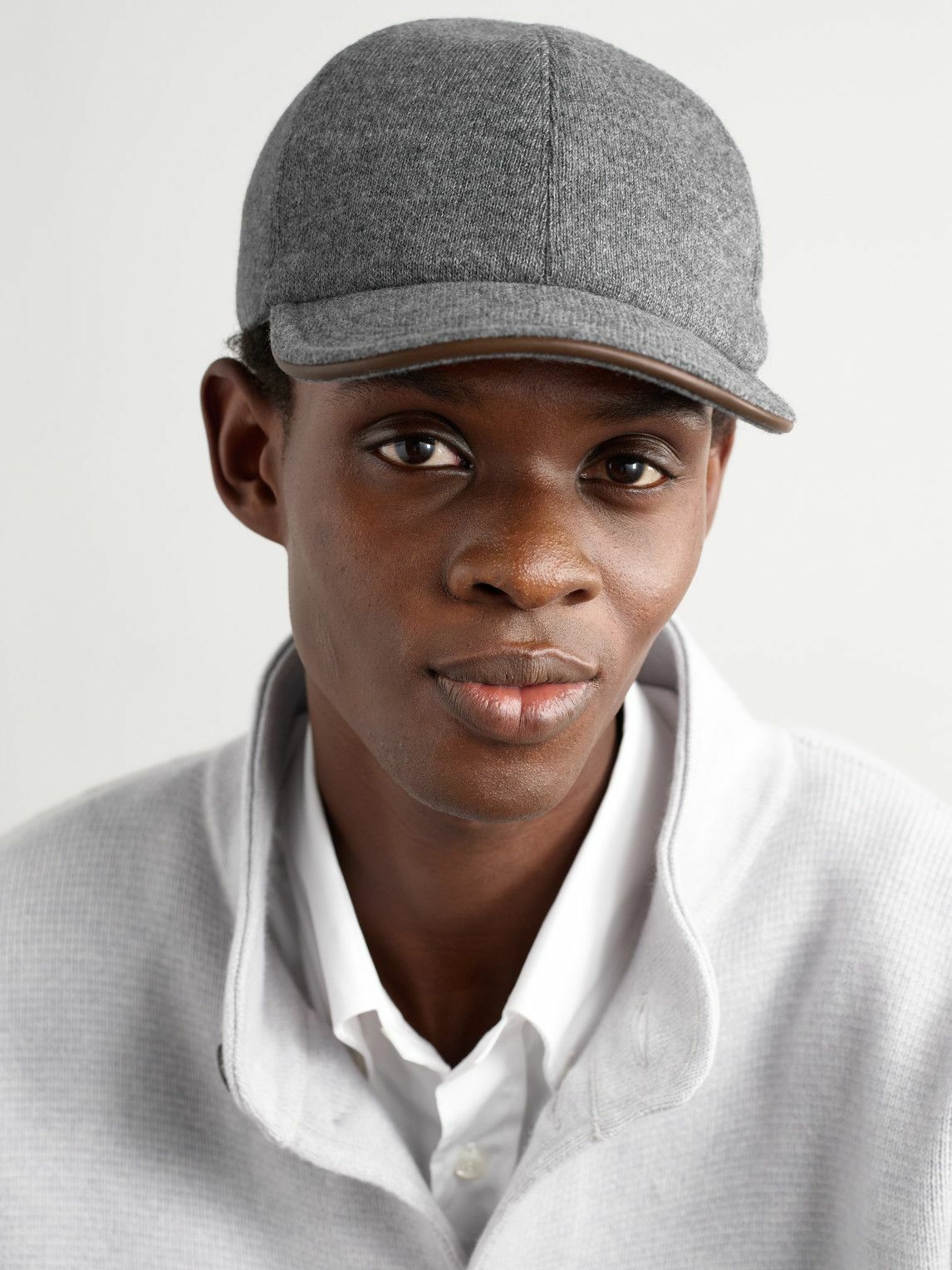 Kiton - Leather-Trimmed Cashmere Baseball Cap