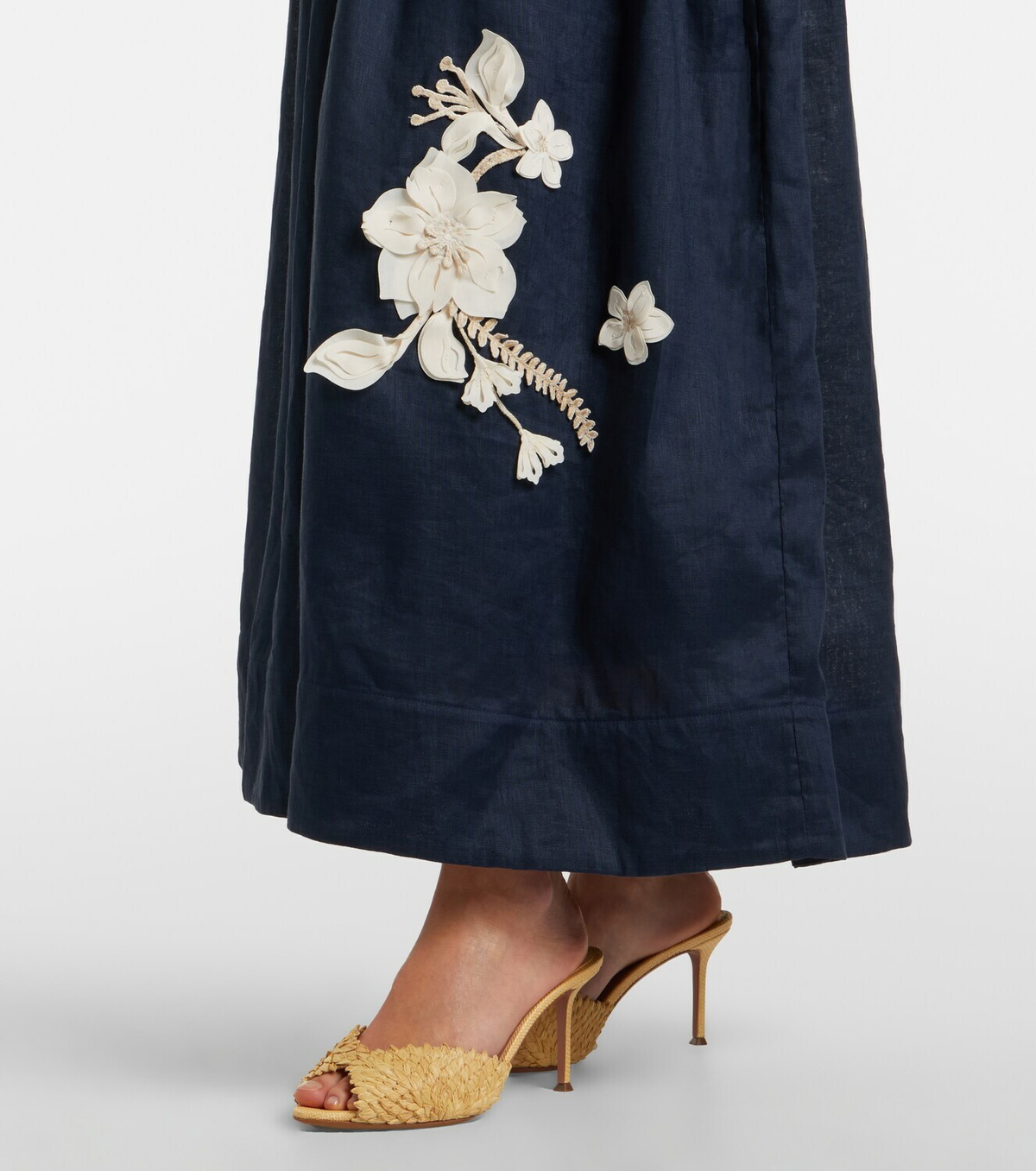 Agua by Agua Bendita Sula floral-appliqué linen maxi dress