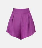 Adriana Degreas Pleated linen-blend shorts