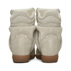 Isabel Marant Ecru Suede Beckett Wedge Sneakers