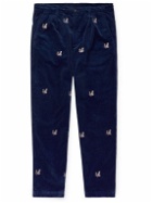 Polo Ralph Lauren - Straight-Leg Embroidered Cotton-Corduroy Chinos - Blue