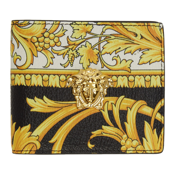 Photo: Versace Black and Yellow Barocco Medusa Bifold Wallet