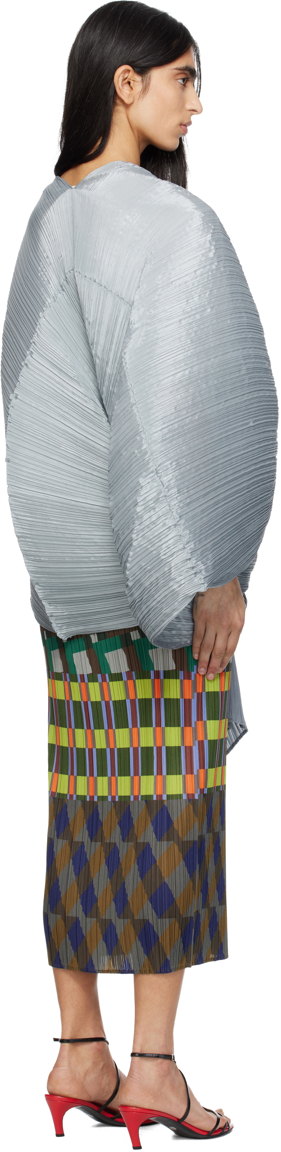 PLEATS PLEASE ISSEY MIYAKE Gray Madame-T Scarf
