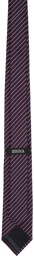 ZEGNA Burgundy Striped Tie