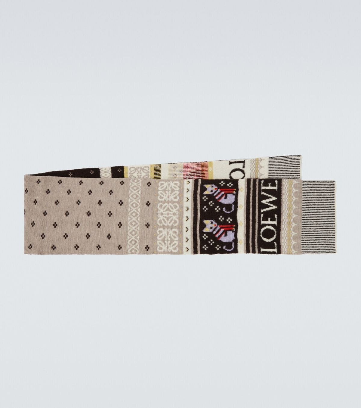 Loewe x Louis Wain wool-blend jacquard scarf