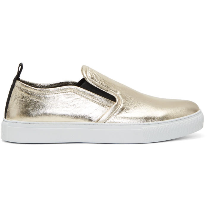 Photo: McQ Alexander McQueen Gold Metallic Chris Slip-On Sneakers 
