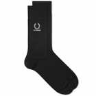 Fred Perry x Raf Simons Embroidered Sock in Black/Lapis