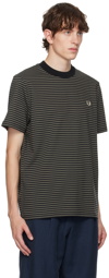 Fred Perry Gray Fine Stripe T-Shirt