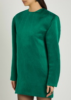 Saint Laurent Brushed Silk Mini Dress Green
