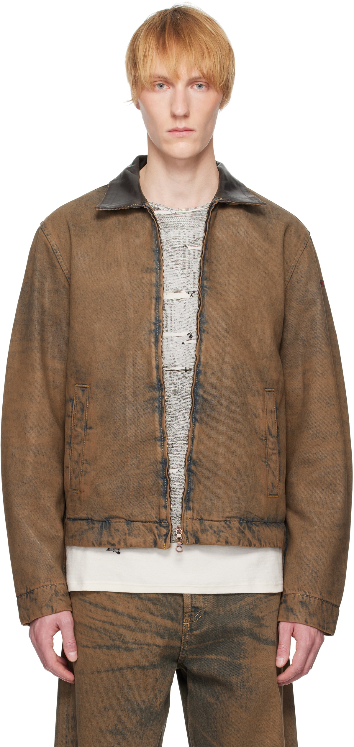 Diesel Brown D-Rohe-S Denim Jacket Diesel