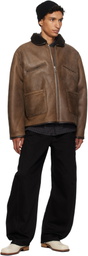 Cawley Brown Aviator Flying Leather Jacket