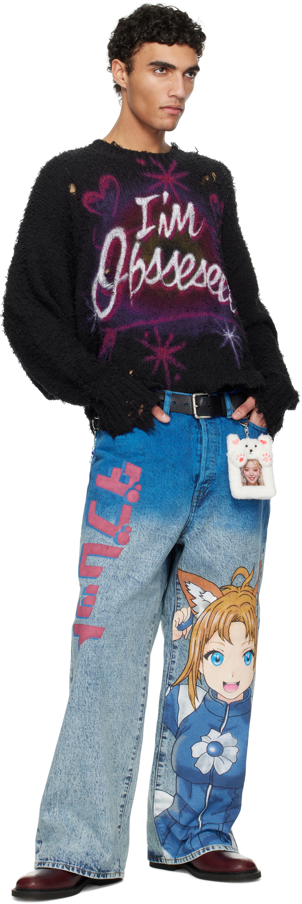 doublet Black Airbrush Recycled Cotton Sweater