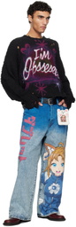 doublet Black Airbrush Recycled Cotton Sweater