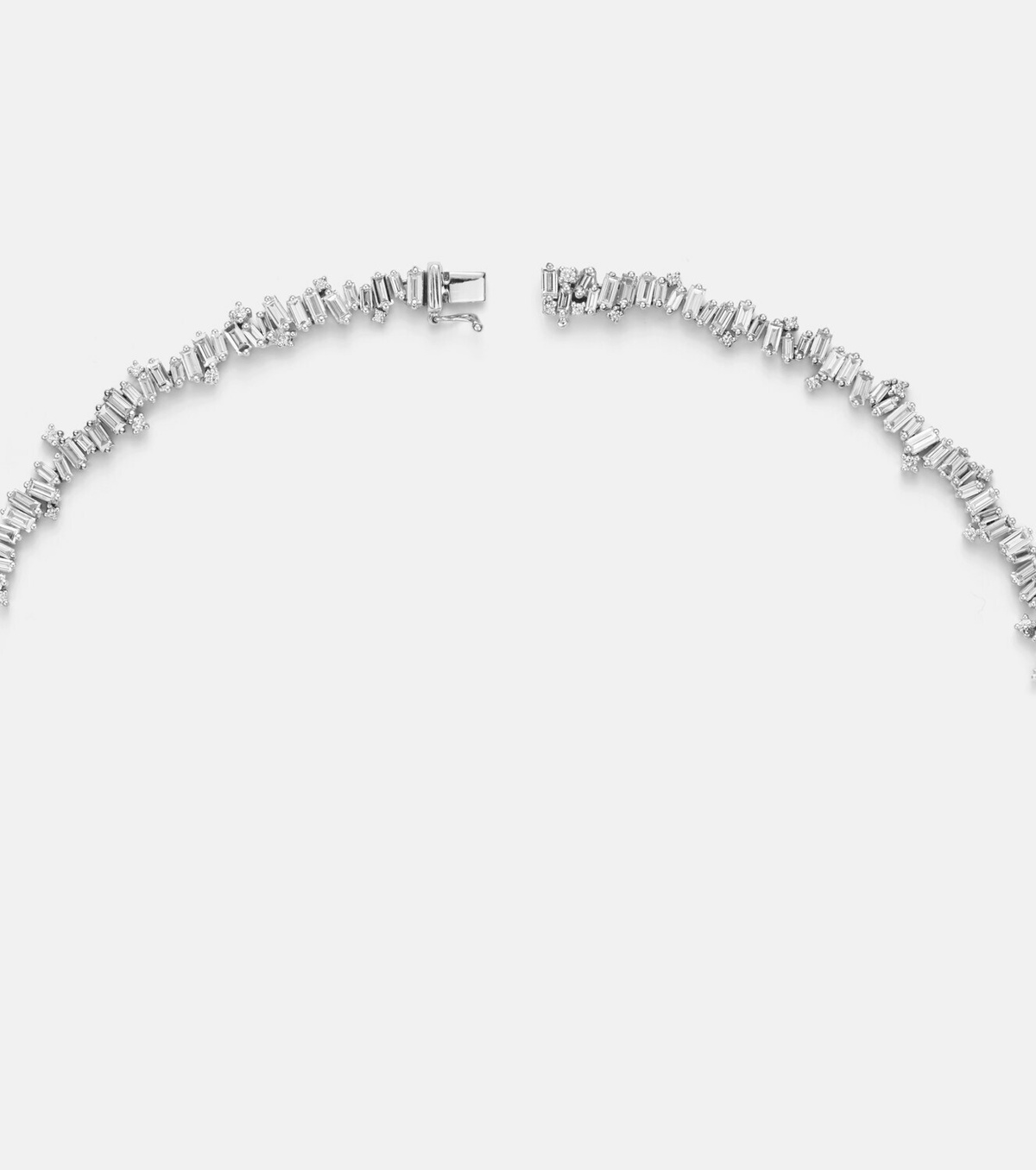 Suzanne Kalan Bold Burst 18kt white gold tennis necklace with diamonds
