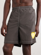Human Made - Straight-Leg Mid-Length Logo-Print Swim Shorts - Brown