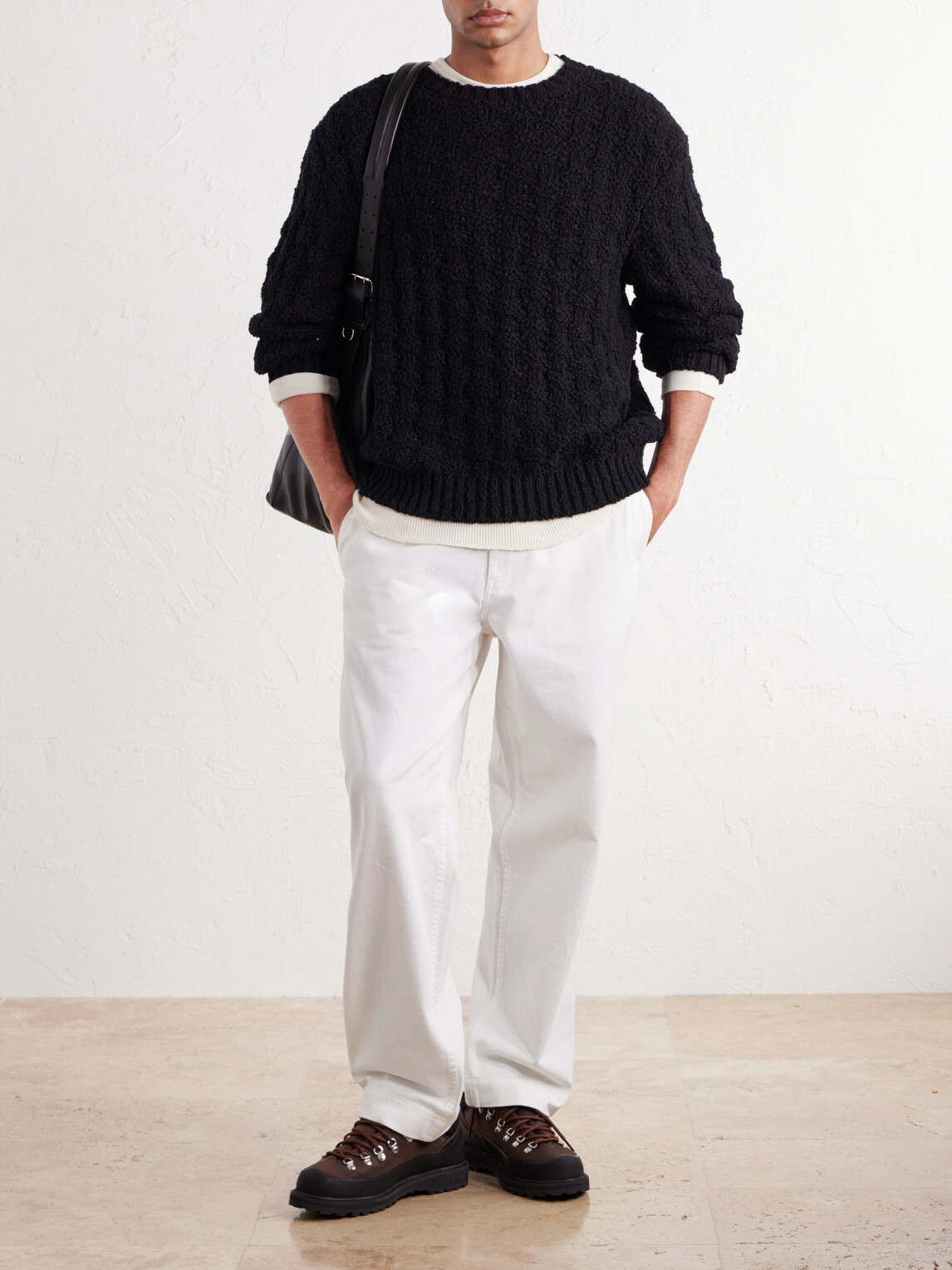 Aimé Leon Dore - Textured Cotton-Blend Sweater - Black