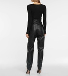 Philosophy di Lorenzo Serafini Faux-leather high-rise straight pants