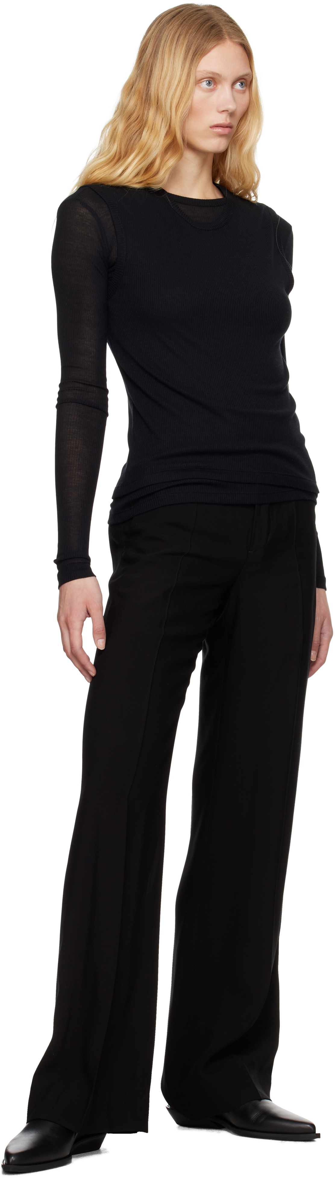 Ann Demeulemeester Black Maaike Flared Leg Comfort Trousers